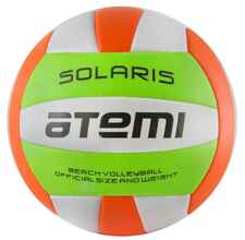 Мяч волейбольный Atemi, SOLARIS, синтетическая кожа PVC , 18п., зел/бел/оранж, м/ш