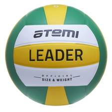 Мяч волейбольный Atemi LEADER, PVC ламинированный, 18 п., желт/бел/зел, клееный, окруж 65-67	
