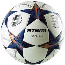 Мяч футбольный Atemi,STELLAR PU, бел/син/оранж., р.5, Thermo mould (б/швов) 
