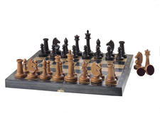 Шахматы гроссмейстерские буковые с малой дерев черной доской, 
