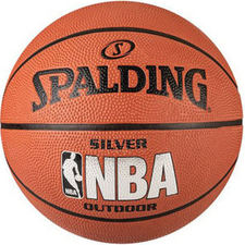 Мяч Spalding б/б NBA Silver размер 6, улица/зал, резина 83-015Z
