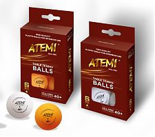 Мячи для настольного тенниса Atemi 1* оранж., 6 шт. ATB16O