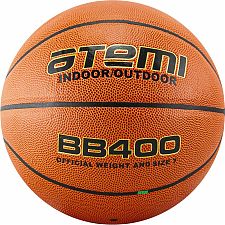 Мяч баскетбольный Atemi, р.5, синтетическая кожа ПУ, 8 панелей, BB400(оранжевый)