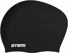 Шапочка для плавания Atemi, силикон, д/длин.волос, чёрн, LC-02