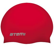 Шапочка для плавания Atemi, силикон, красная, SC309