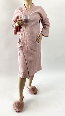 Халат муслиновый женский (перламутрово - розовый) 2XL, 46-48 р, SPL1066642