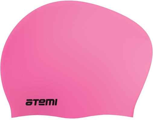 Шапочка для плавания Atemi,силикон, д/длин.волос, роз, LC-04