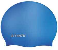 Шапочка для плавания Atemi,силикон (б/м), синяя, RC302